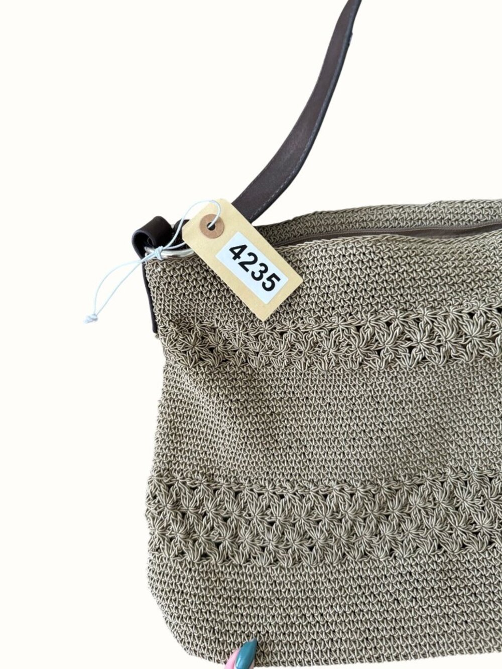 Vintage Boho Crochet Shoulder Bag & Matching Change Pouch Beach Vibe - Picture 9 of 9